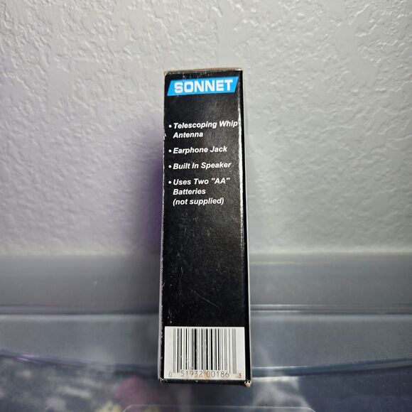 Sonnet AM FM Slim Pocket Radio R-186 Telescope Antenna Earphone Jack NOS Blue - Picture 3 of 3